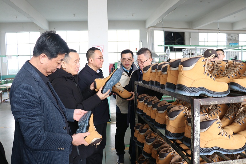 中國皮革協會副理事長陳占光一行蒞臨百華鞋業指導工作